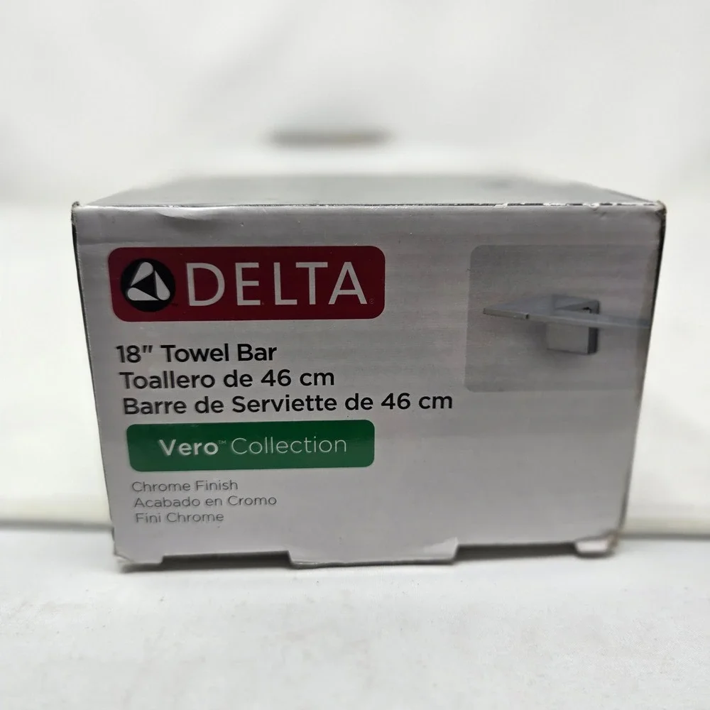 Delta Vero 18 Inch Towel Bar Chrome Finish Modern Bathroom Accessory 77718
